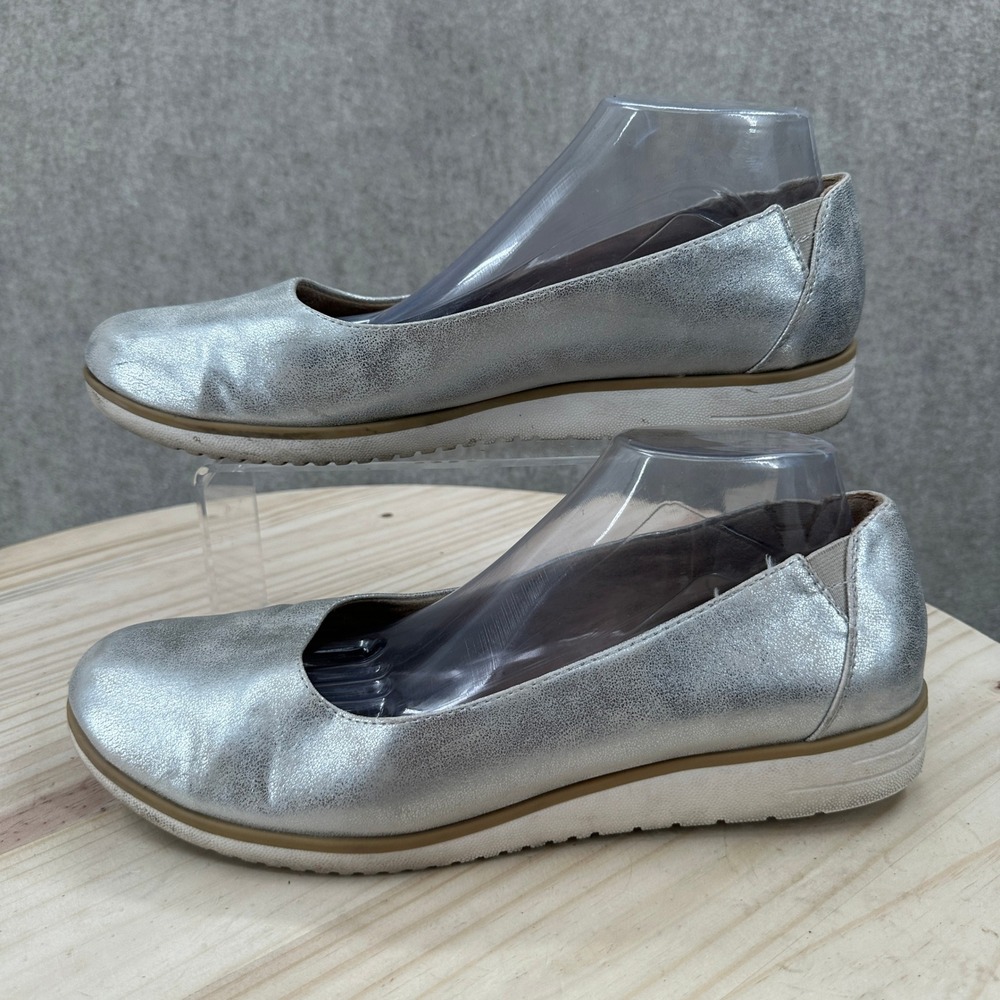 SOUL Naturalizer Idea-Ballet Flat Womens 12M Silver Metallic Slip On Shoes
